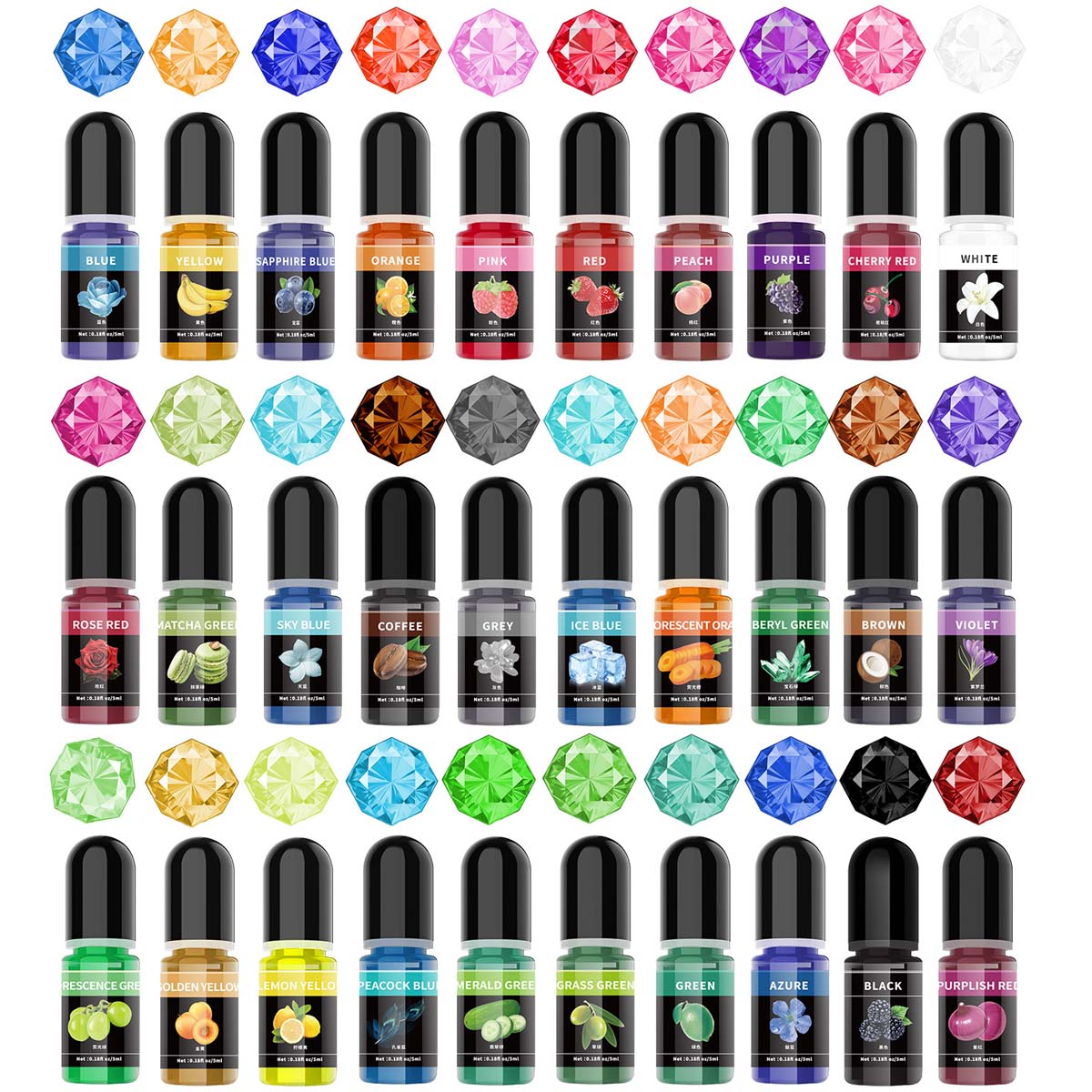 Resin Pigment Set - 5ml/garrafa pigmento de resina epóxi líquido